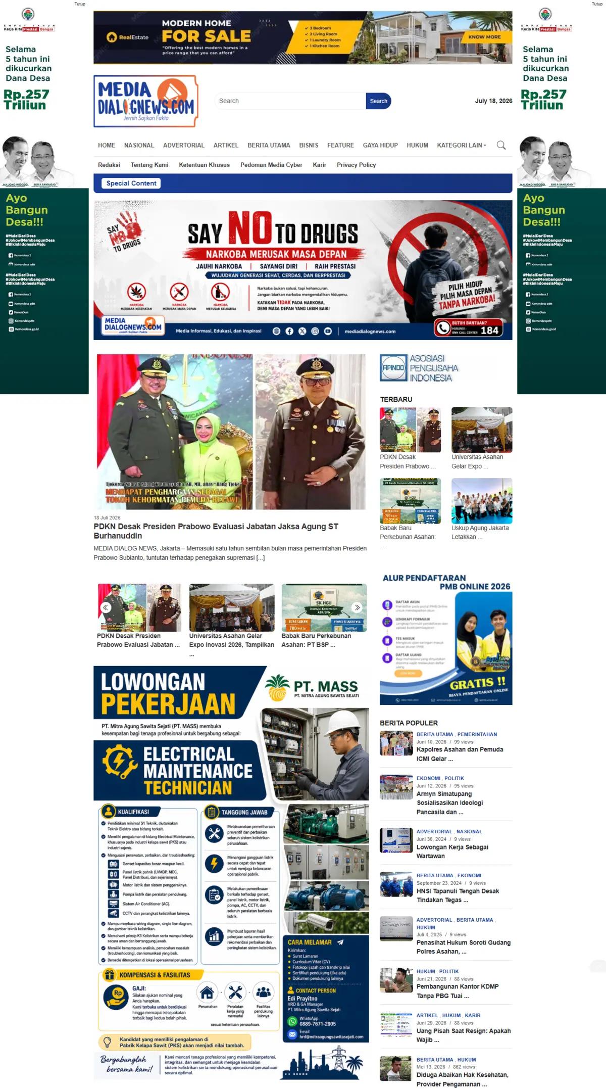 Tampilan website Media Dialog News