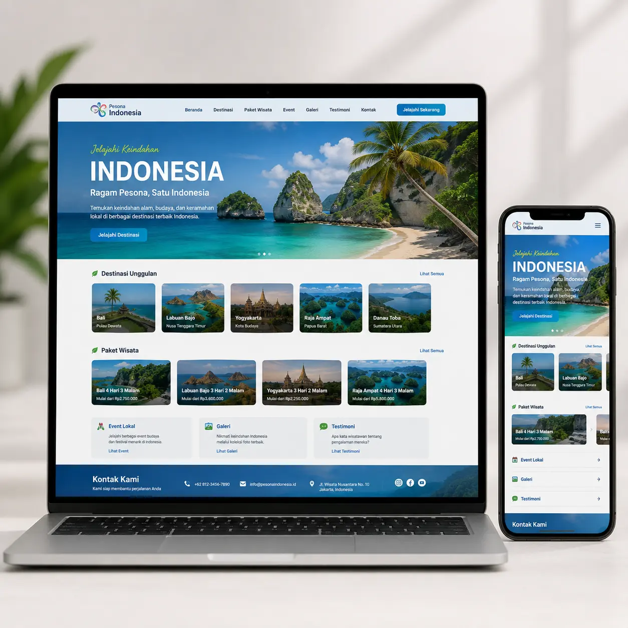 Desain web buatan kami - Website Wisata